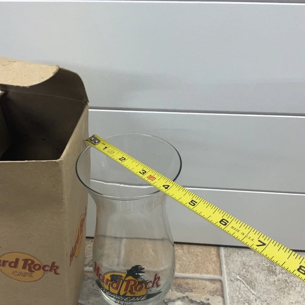 Hard Rock Cafe Paris Hurricane Glass Clear Souvenir Barware Footed Cocktail 9.5